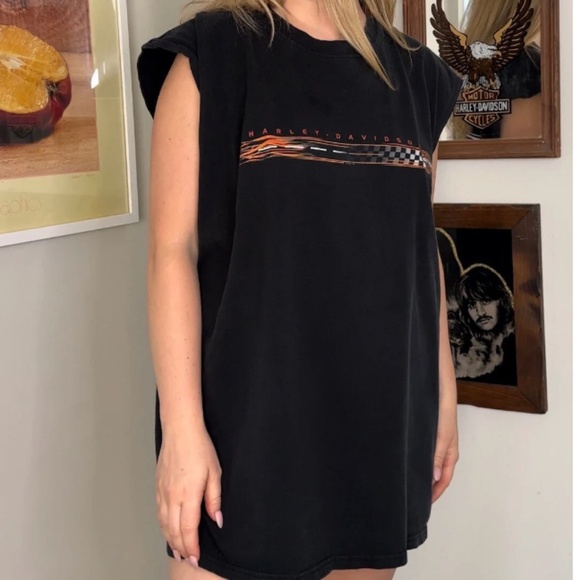 Vintage 2002 Harley Davidson • Santa Maria, California Sleeveless Tee - 2XL - Picture 2 of 5